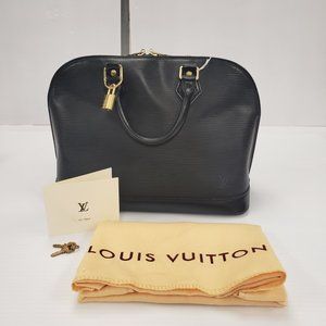 (I-30575) Louis Vuitton Alma Black EPI MM Handbag